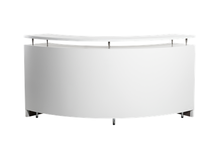 Disk, halvmåne, 2430x400x1100mm, vit